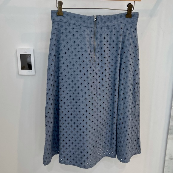 Loft French Blue Eyelet A-Line Skirt - Picture 4 of 7